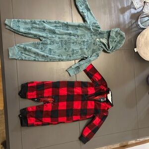 Carter’s 12 months truck and flannel one pieces